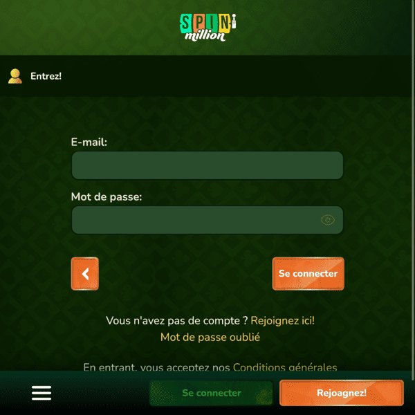 Spin Million Casino — Modulo di Accesso